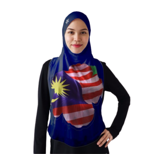 Tudung Sukan Hooda Malaysia (Biru)