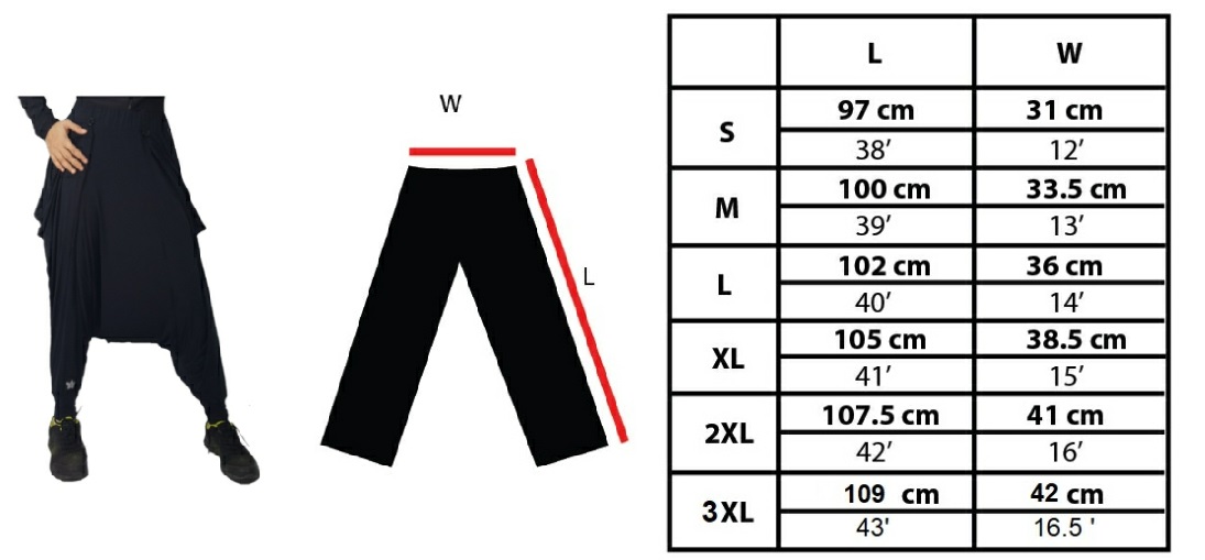 Hattha Pants Measurements